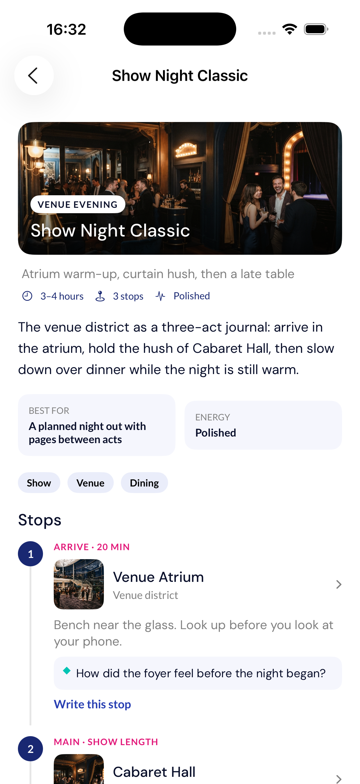 Night detail with stops and write prompts